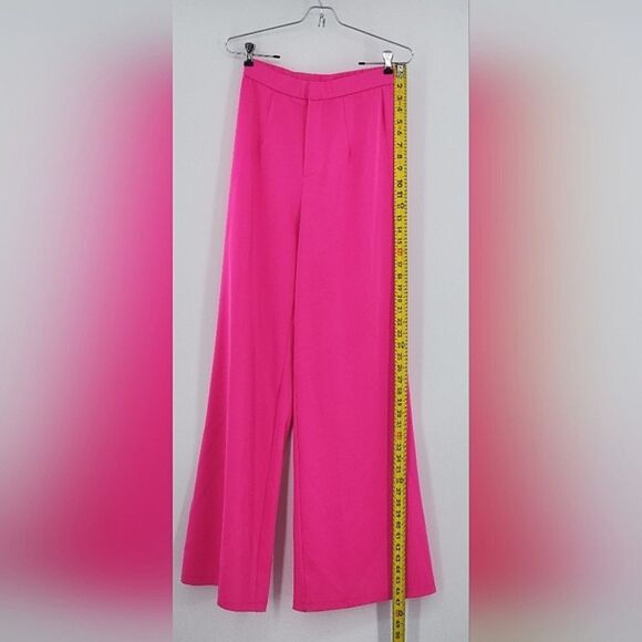 Naked Wardrobe Wide Leg Dress Pants Womens Size Small Pink Pleated Front Office - Picture 9 of 9